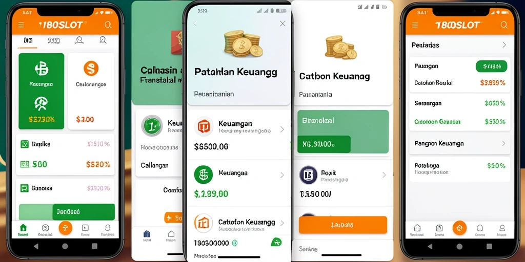 Antarmuka pengguna 180SLOT yang menampilkan fungsi Catatan Keuangan yang praktis.