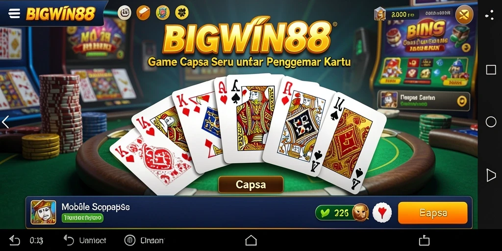 Antarmuka seru dan menarik dari BIGWIN88 yang menunjang permainan Capsa.