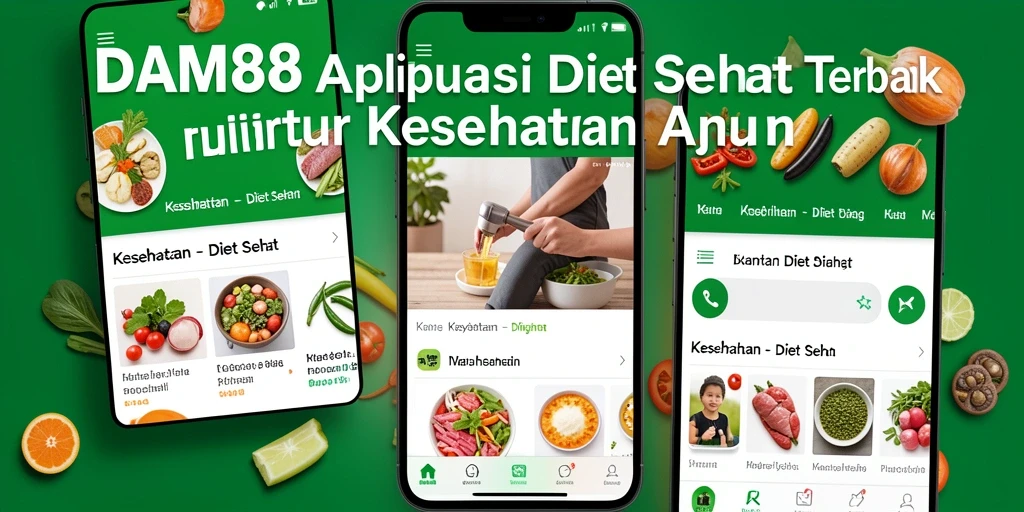 Tampilan antarmuka utama dari aplikasi Diet Sehat DAM88.