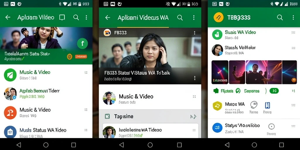 Antarmuka FB333 yang user-friendly untuk mencari video Status WA.