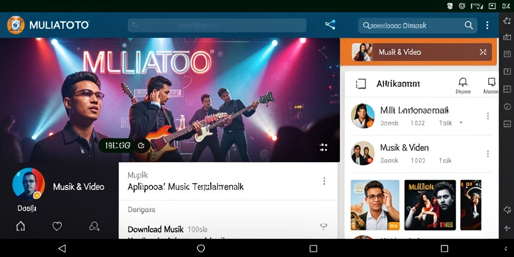 Tampilan antarmuka MULIATOTO yang intuitif untuk Download Musik.