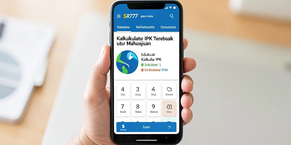 Tampilan antarmuka SR777 untuk Kalkulator IPK yang sederhana.